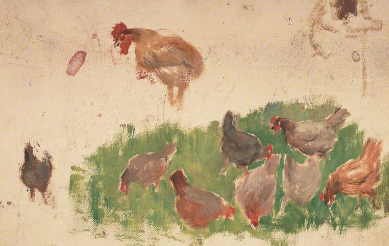Study Of Hens — Otto Theodor Leyde