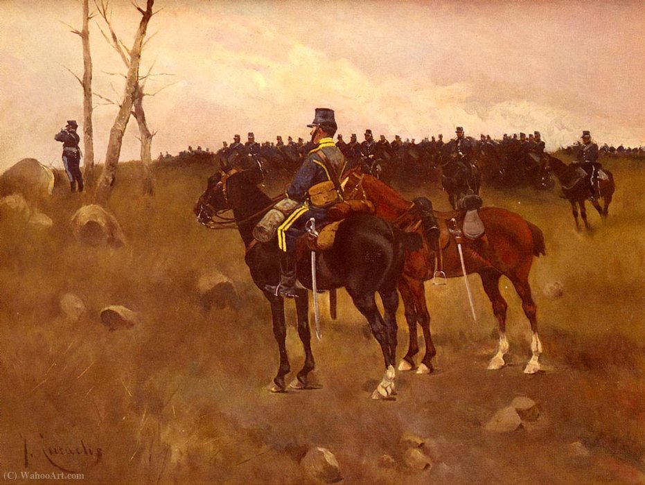 Soldiers On Horseback — José Cusachs Y Cusachs