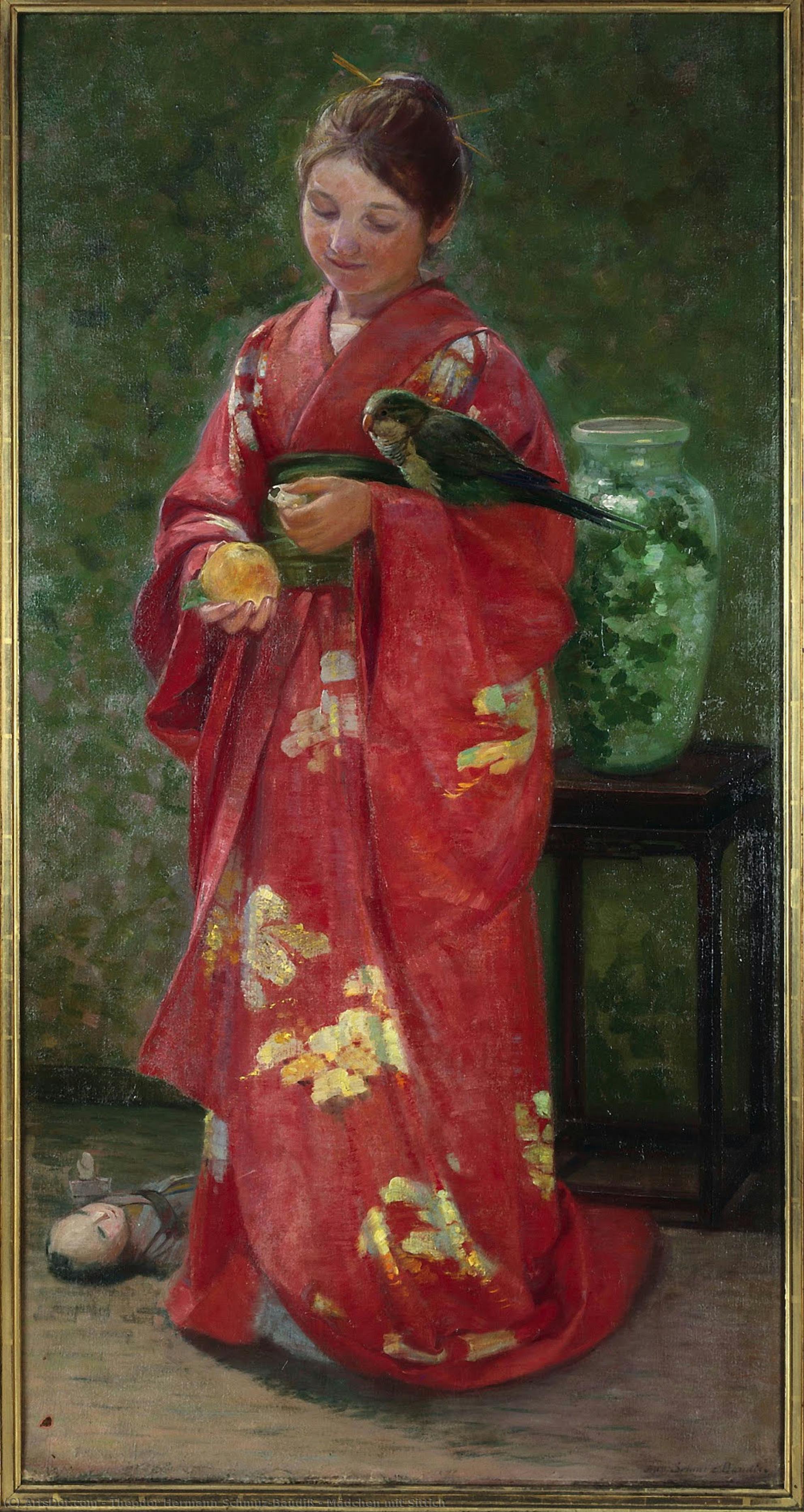 Mädchen Mit Sittich — Theodor Hermann Schmuz-baudiß