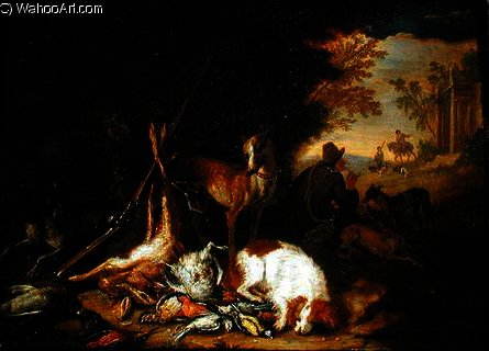 A Hunter With His Dogs — Adriaen De Gryef
