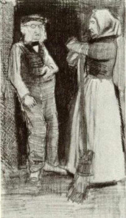 Orphan Man Talking With Woman Sien — Vincent Van Gog