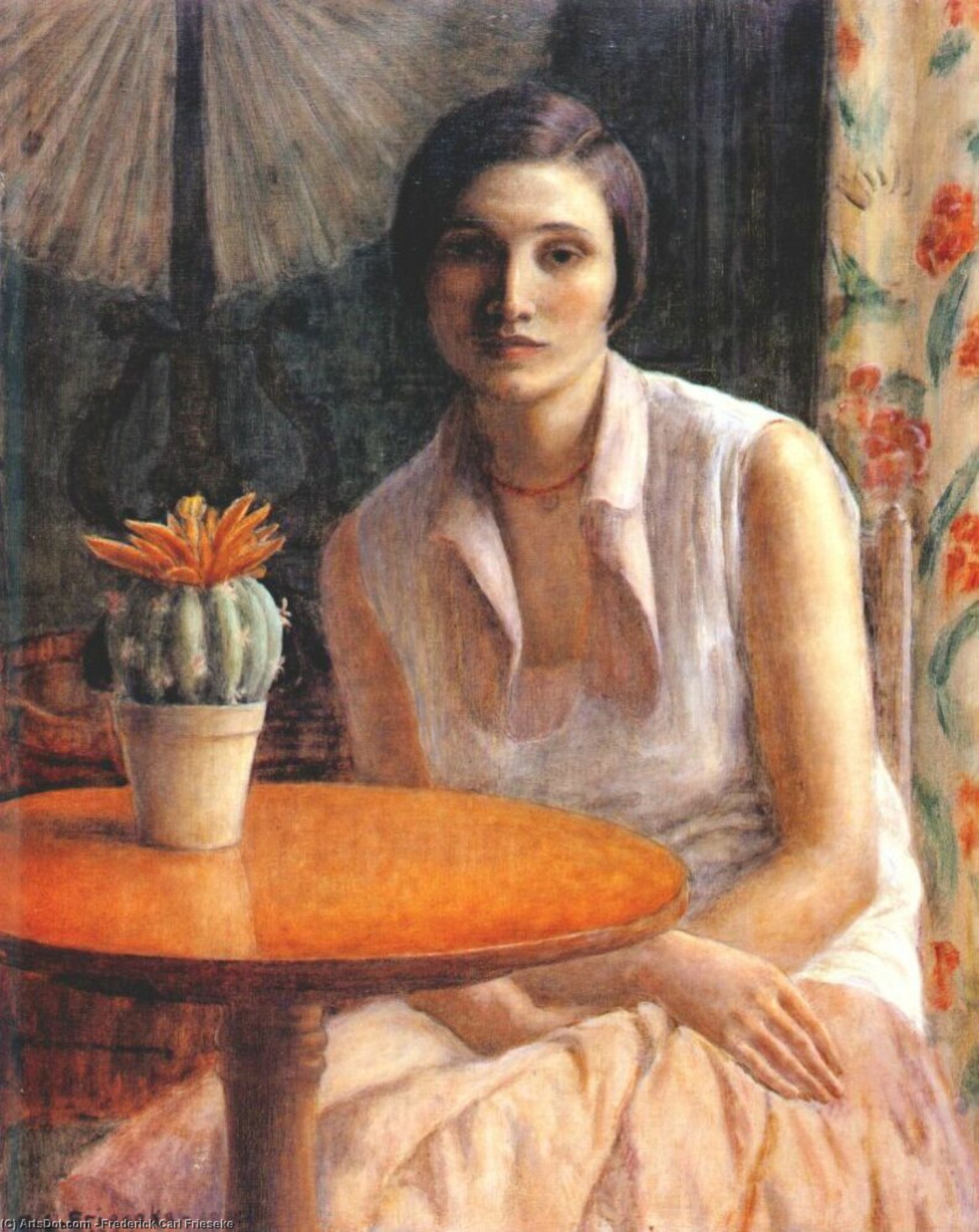 Portrait Of A Woman (with Cactus) — Frederick Carl Frieseke