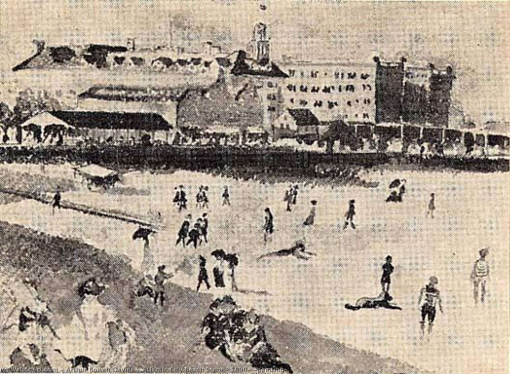 Atlantic City Beach Scene, 1890, (painting) — Arthur B. Davies