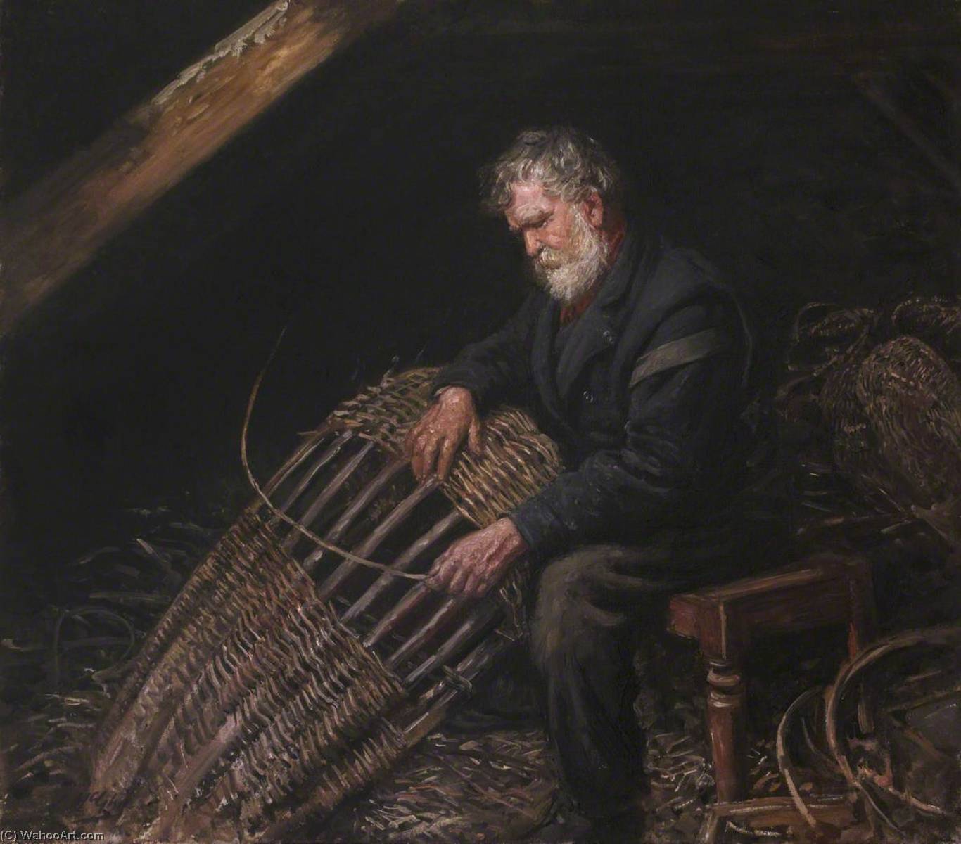 Alex Black Making A Great Line Scull In His Loft — John Mcghie