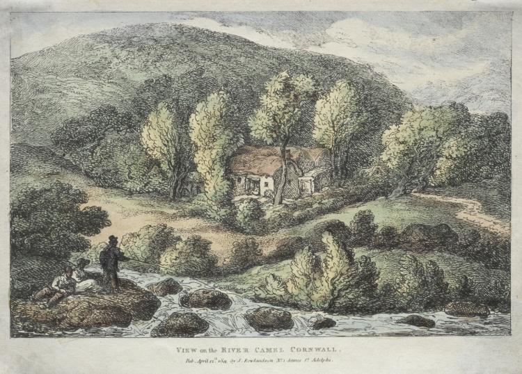 Views In Cornwall. View On The River Camel, Cornwall — Thomas Rowlandson