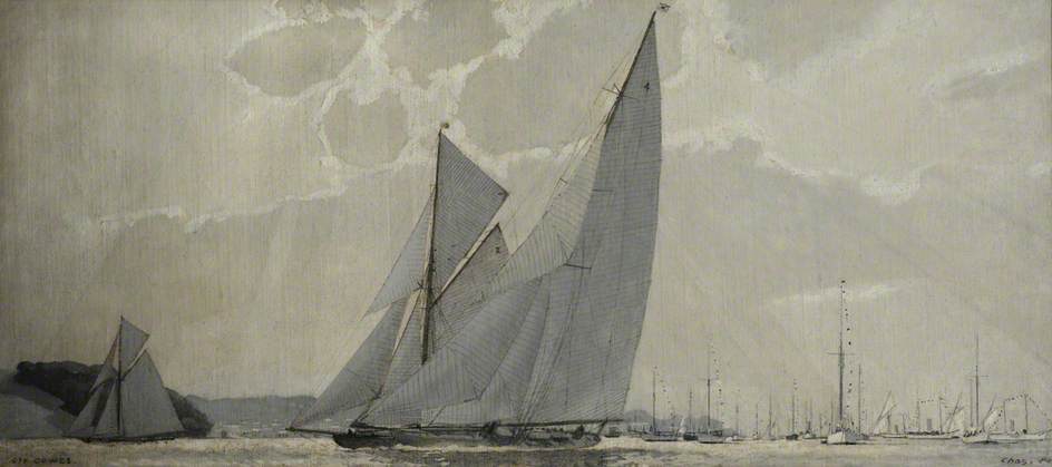 Off Cowes, 1923 The Yachts 'britannia', 'terpsichore' And 'ilyrica' — Charles Pears