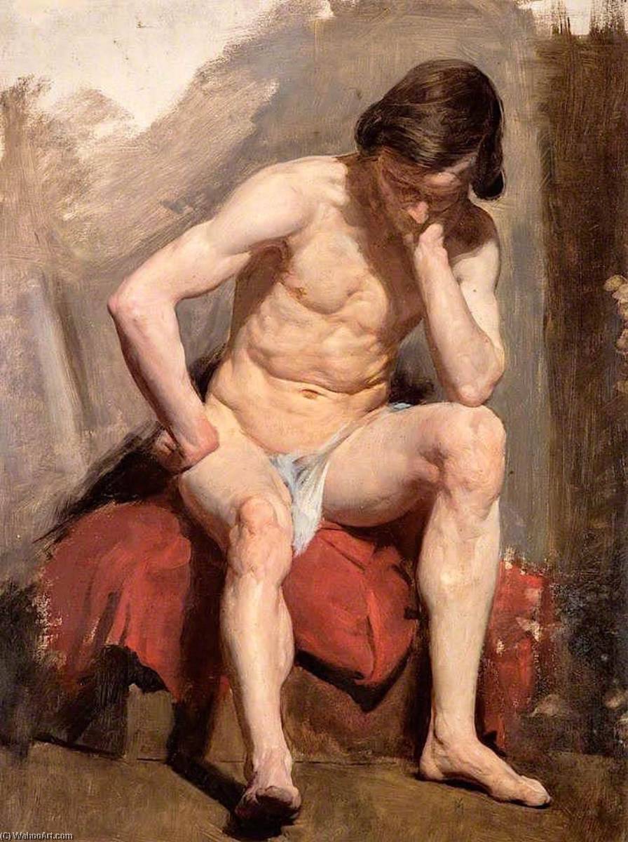 Life Study Of A Seated Nude Male Model — Vilijam Maktagart