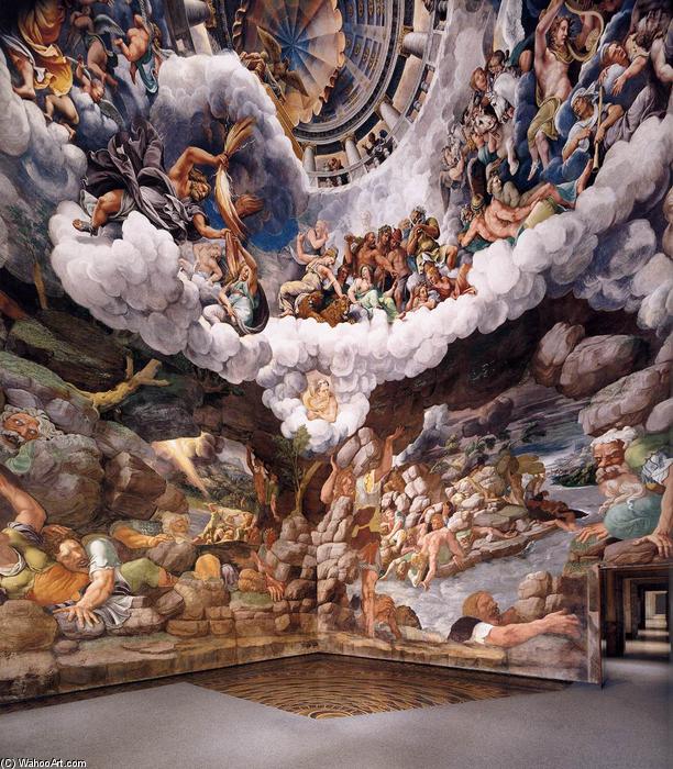 View Of The Sala Dei Giganti (south And West Walls) — Giulio Romano