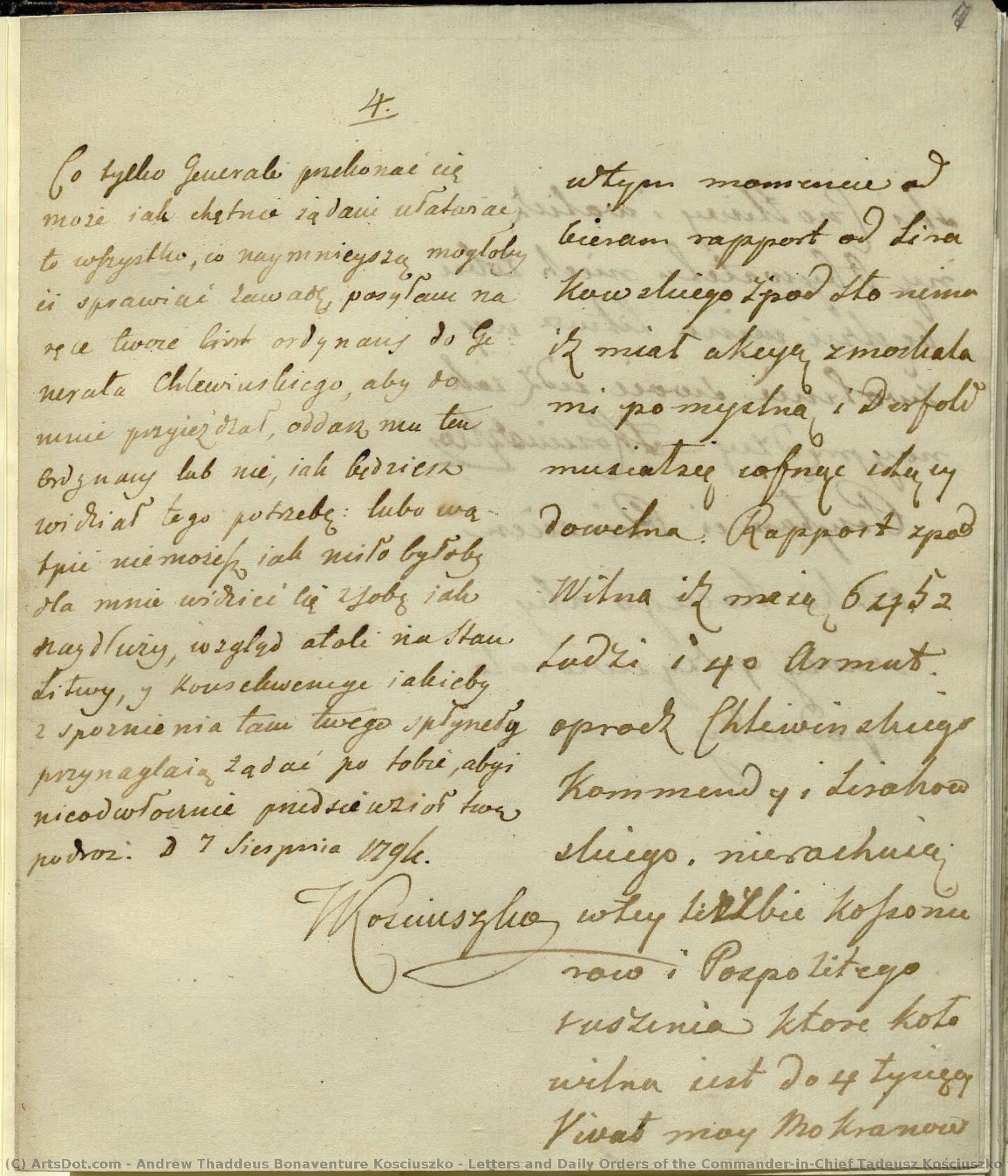 Letters And Daily Orders Of The Commander-in-chief Tadeusz Kościuszko To General Mokronowski — Andrew Thaddeus Bonaventure Kosciuszko