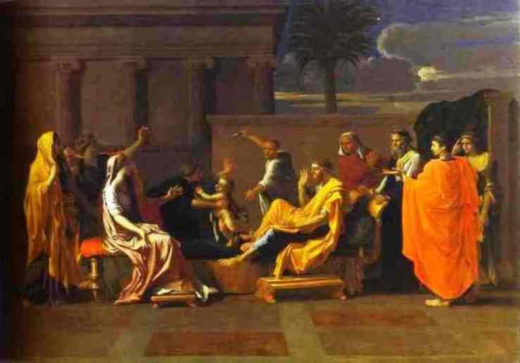 Bebé Moisés Alborotando La Corona Del Faraón — Nicolás Poussin