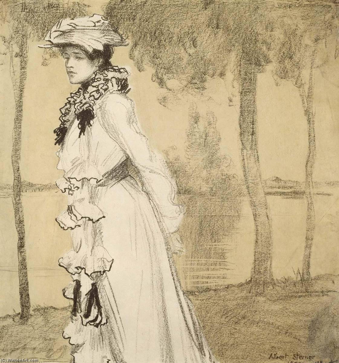Dame Am Wasser — Albert Edward Sterner