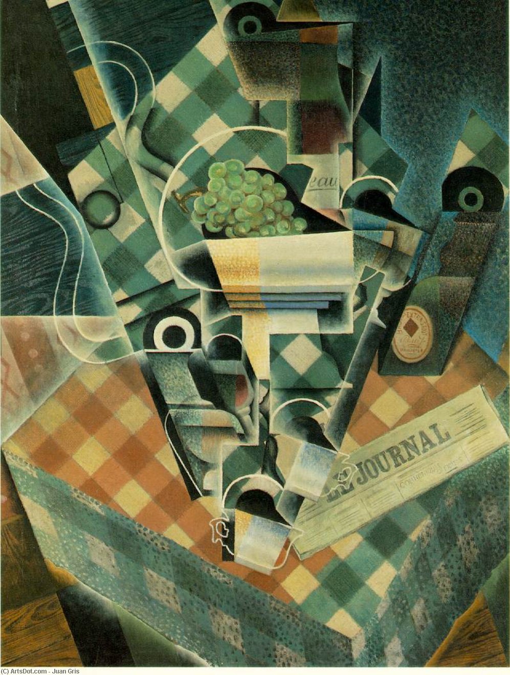 Still Life With Checked Tablecloth - - — フアン・グリス
