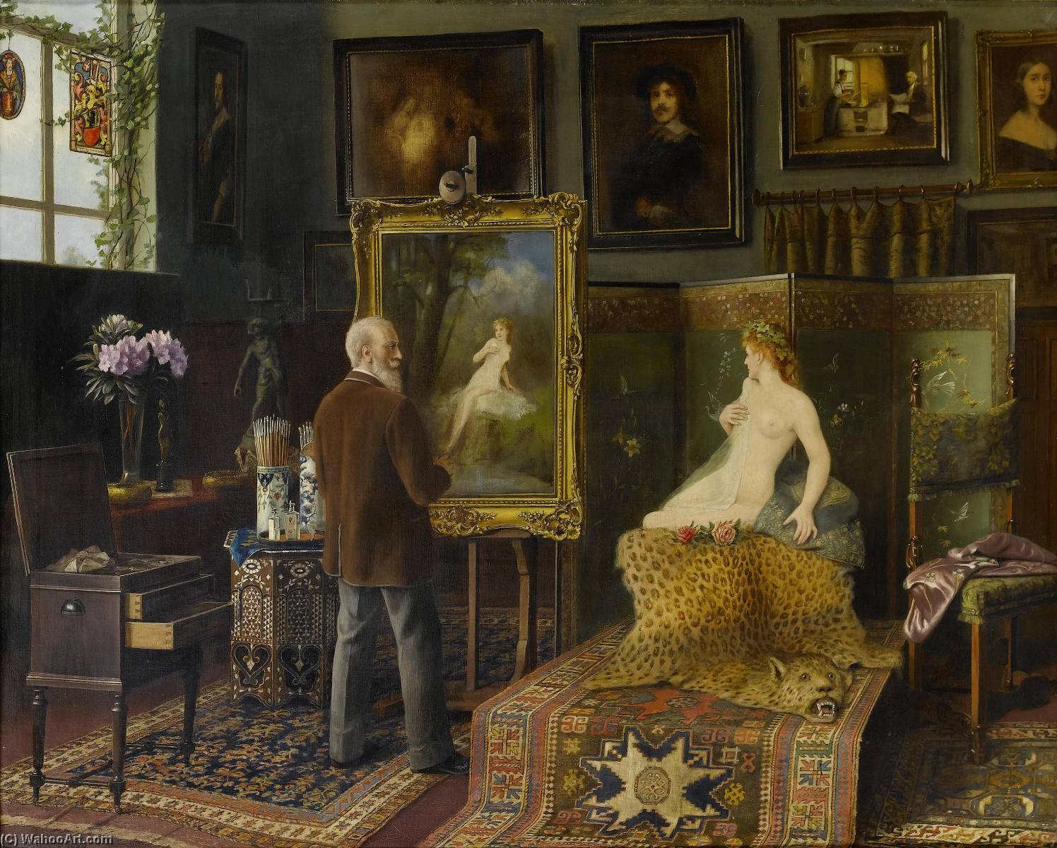 English In The Artist's Studio — Carl Johann Spielter