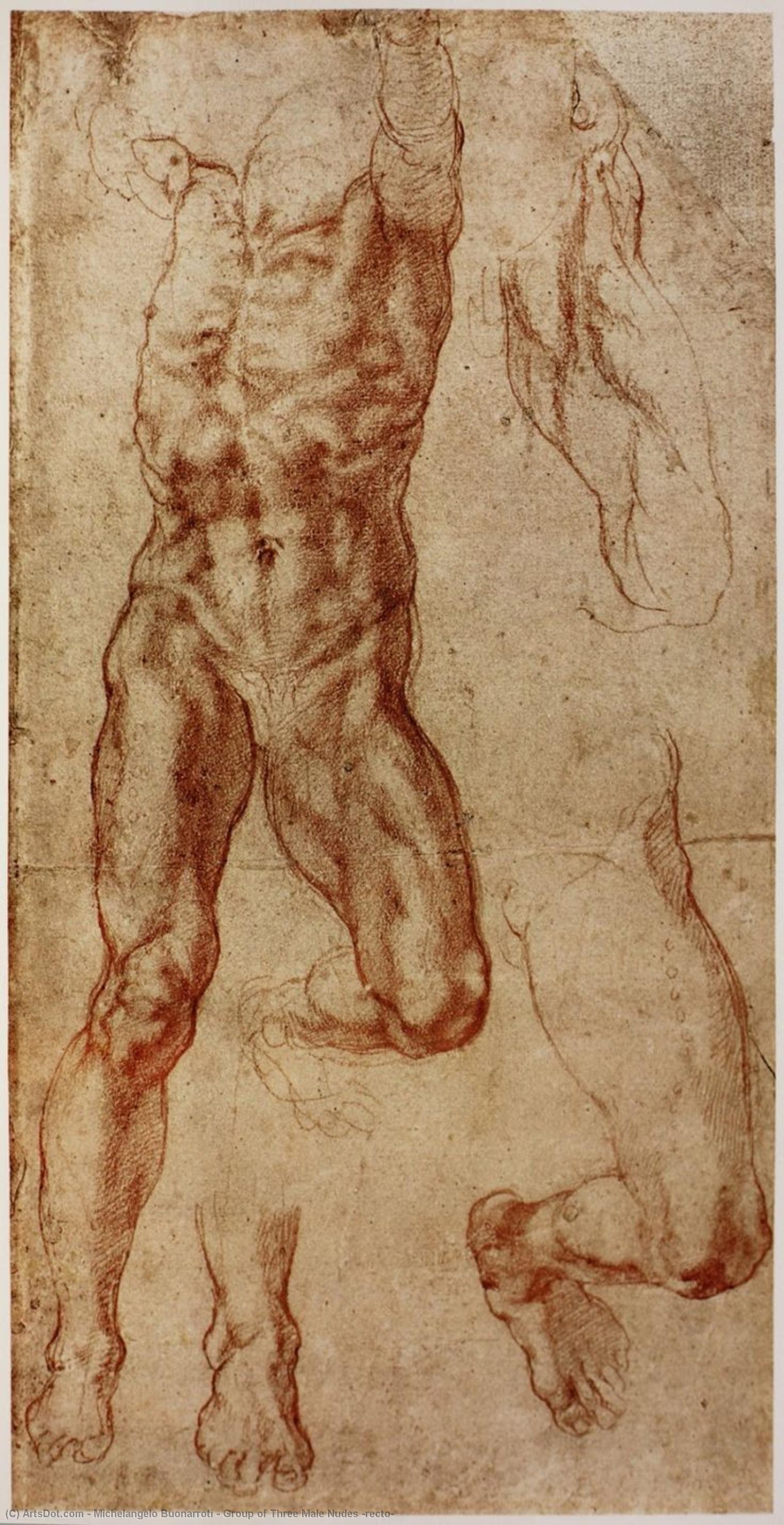 Grupacija Tri Muška Nude (recto) — Mihailo Anđelo