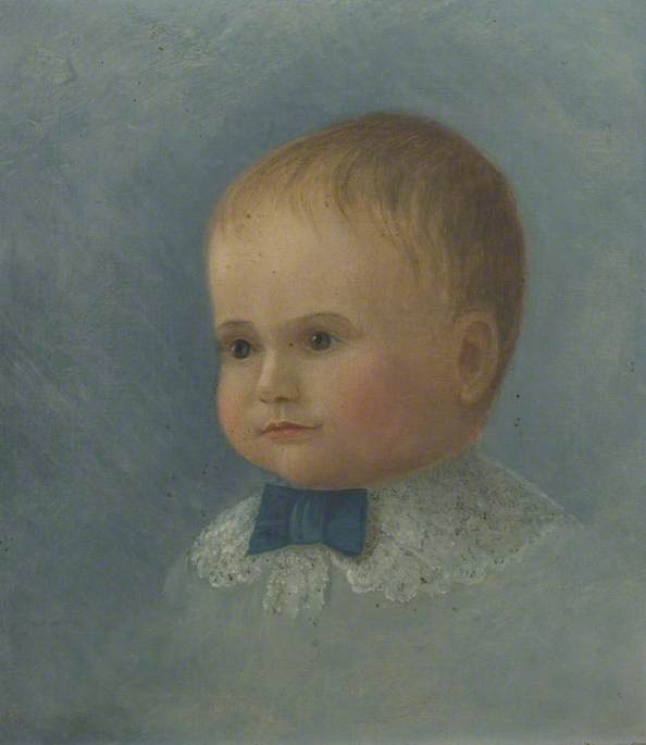 Portrait Of A Child With A Lace Collar — Alfred Balding
