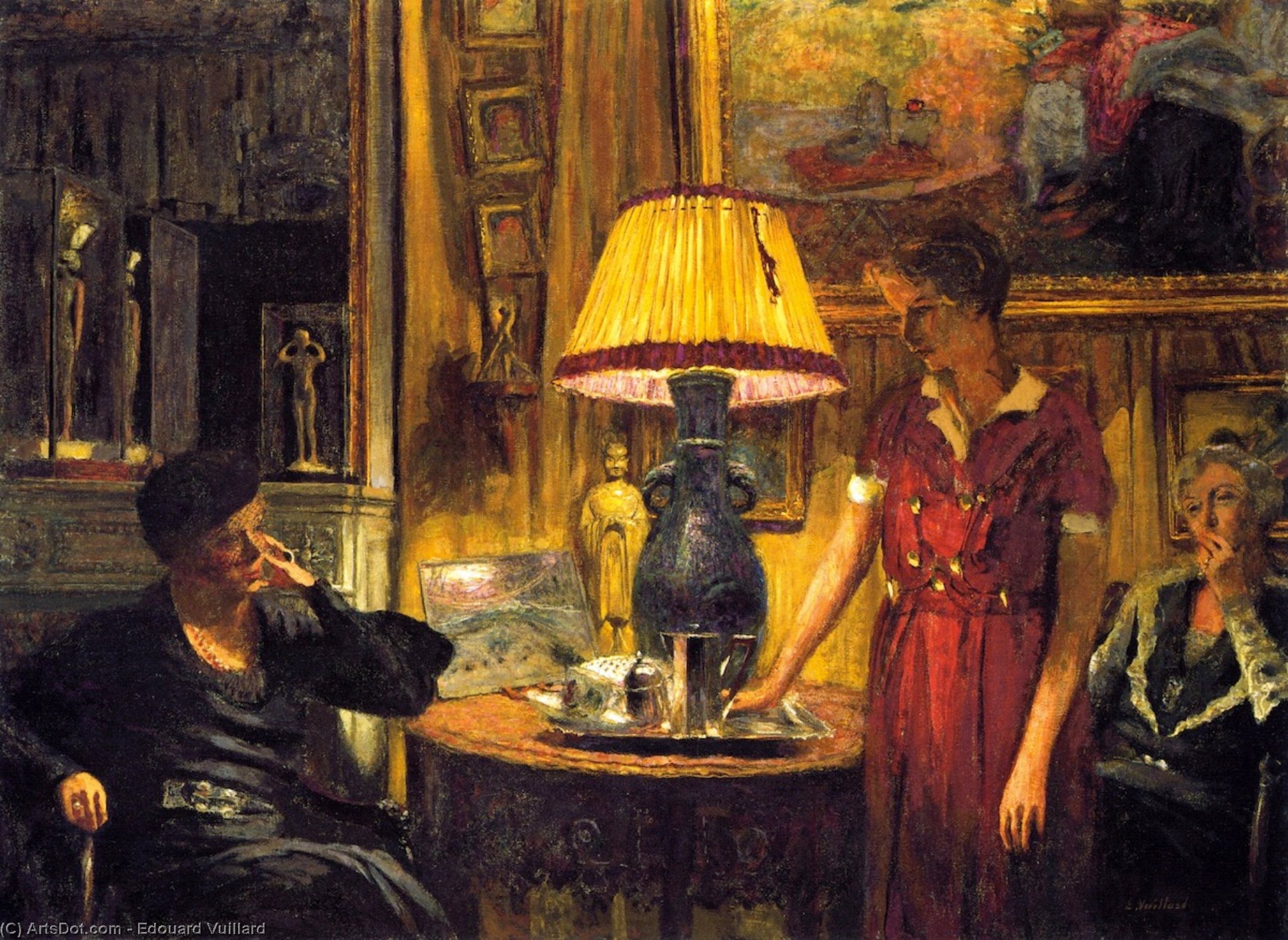 In The Salon, Evening, Rue De Naples — Jean-édouard Vuillard