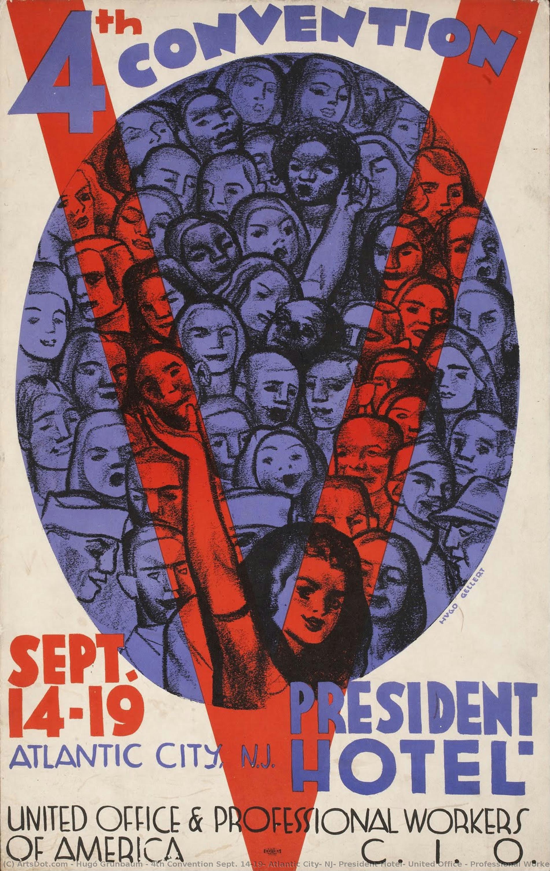 4th Convention Sept. 14-19, Atlantic City, Nj, President Hotel, United Office & Professional Workers Of America C.i.o. — Hugó Grünbaum