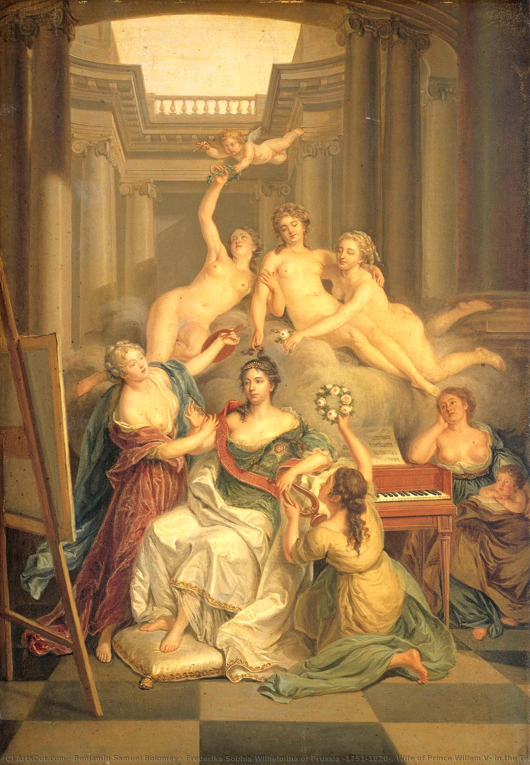 Frederika Sophia Wilhelmina Of Prussia (1751-1820). Wife Of Prince Willem V, In The Temple Of The Arts, Benjamin Samuel Bolomey, 1760 - 1790 — Benjamin Samuel Bolomey
