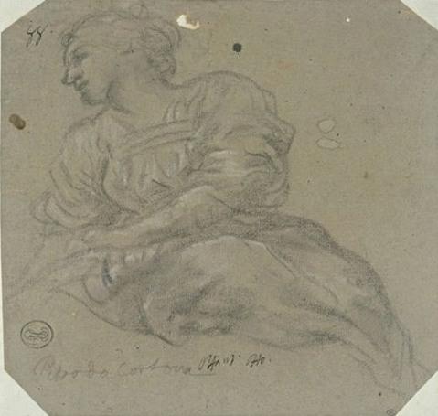Young Woman Sitting, Facing Left — Pietro Da Cortona