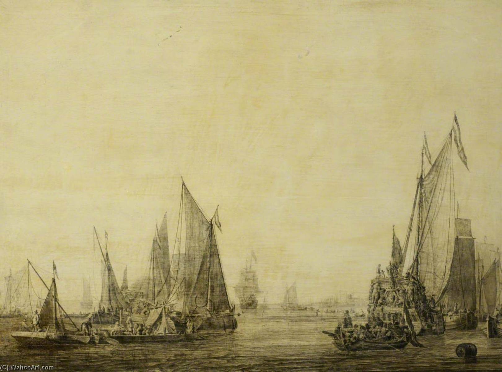 Dutch Shipping In A Harbour — Ludolf Backhuysen I