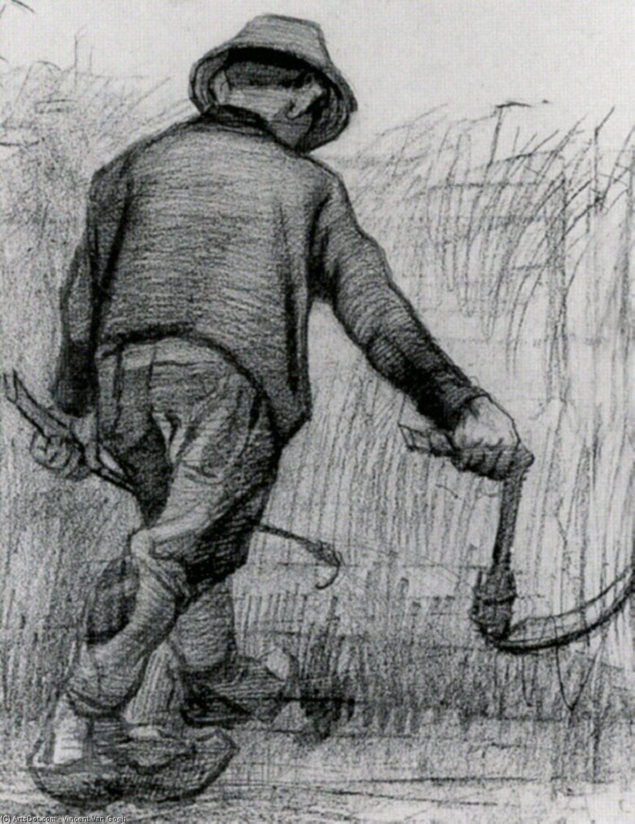Peasant With Sickle, Seen From The Back — Vincent Willem Van Gogh