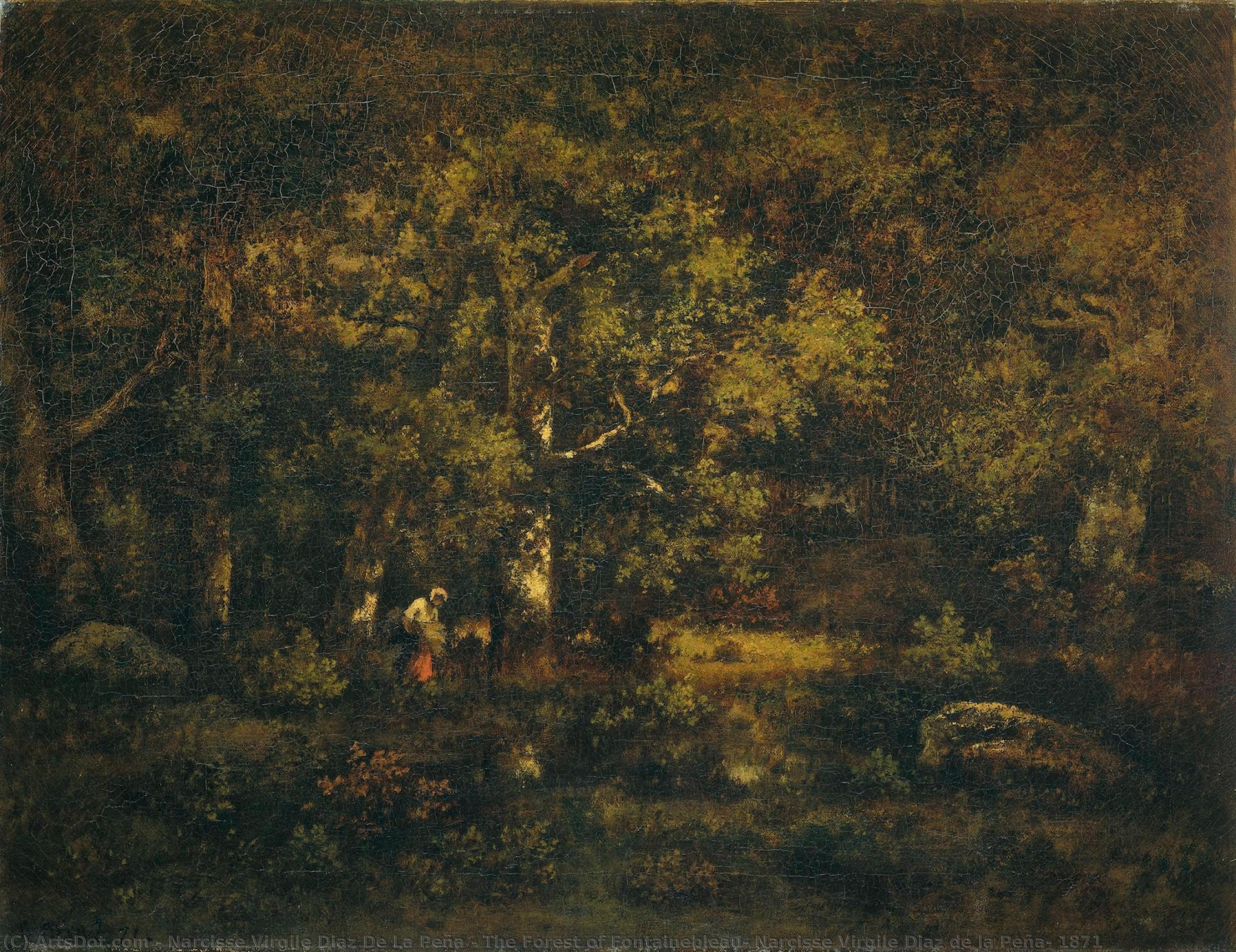 The Forest Of Fontainebleau, Narcisse Virgile Diaz De La Peña, 1871 — Narcisse Virgile Díaz De La Peña