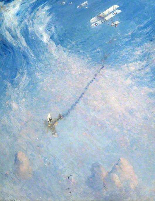 Crashed De Havilland 2 Single Seater Scout Shooting Down A 'fokker' Monoplane Salonika — William Luson Thomas