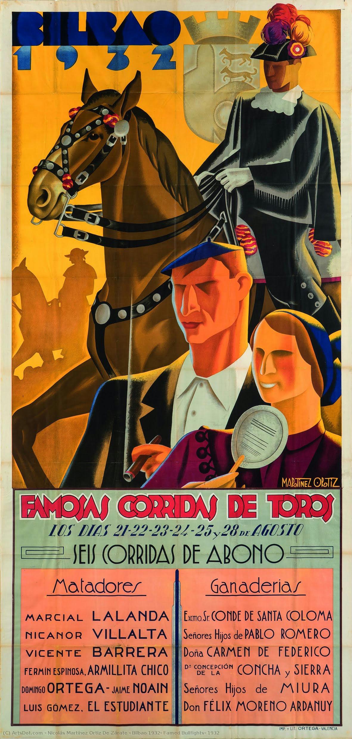 Bilbao 1932, Famed Bullfights, 1932 — Nicolás Martínez Ortiz De Zárate
