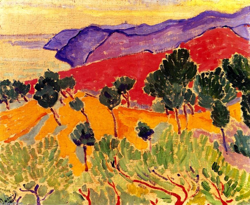Paisaje Junto Al Mar: La Costa Azul Cerca De Agay — André Derain