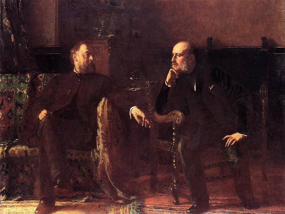The Funding Bill - Portrait Of Two Men — Jonathan Eastman Johnson