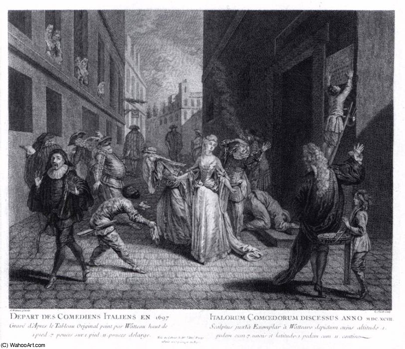 The Departure Of The Italian Comedians In — Louis Jacob