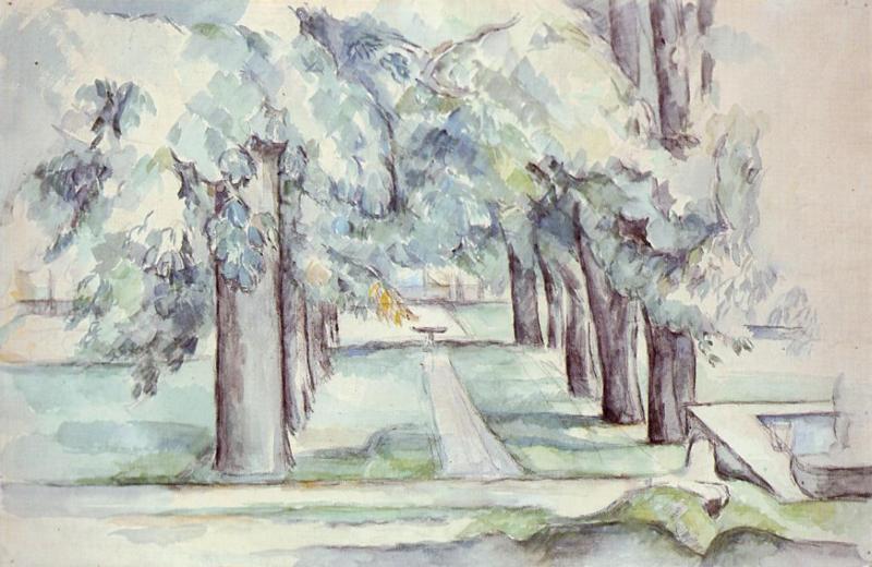 Der Teich Und Die Allee Von Kastanienbäumen Auf Jas De Bouffan — Paul Cézanne