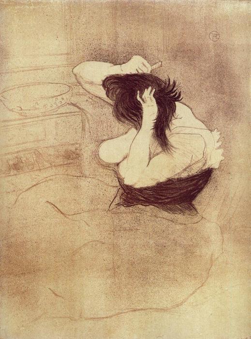 Elles. Woman Combing Her Hair — Henri De Toulouse-lautrec