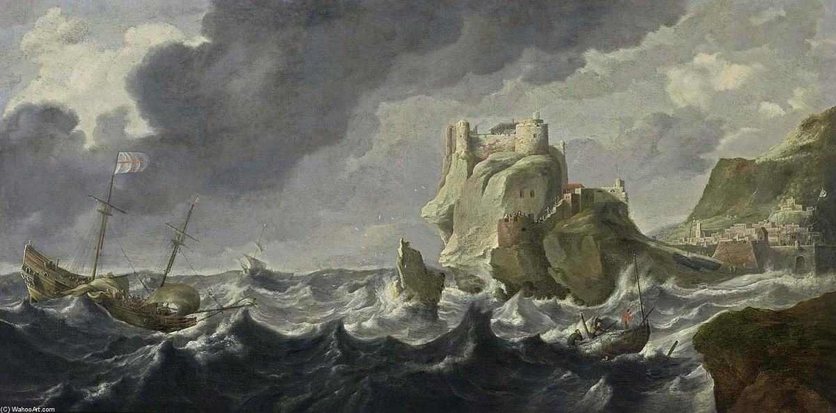 A Mediterranean Harbour Entrance — Bonaventura I Peeters
