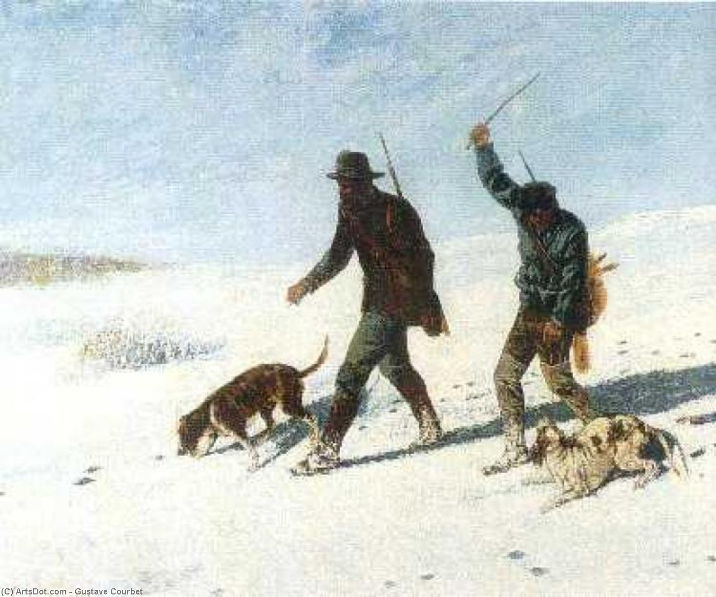 Bracconieri Sulla Neve - Bracéonos Sobre La Nieve — Gustave Courbet