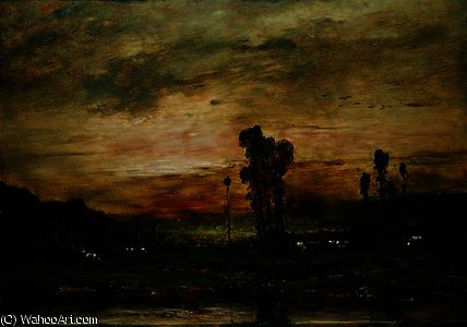 Evening Landscape With A Herd Of Cattle — Mihály Munkácsy