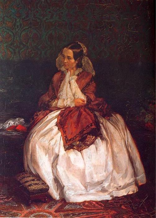 Portrait Of Mrs. Maercker — Adolph Von Menzel