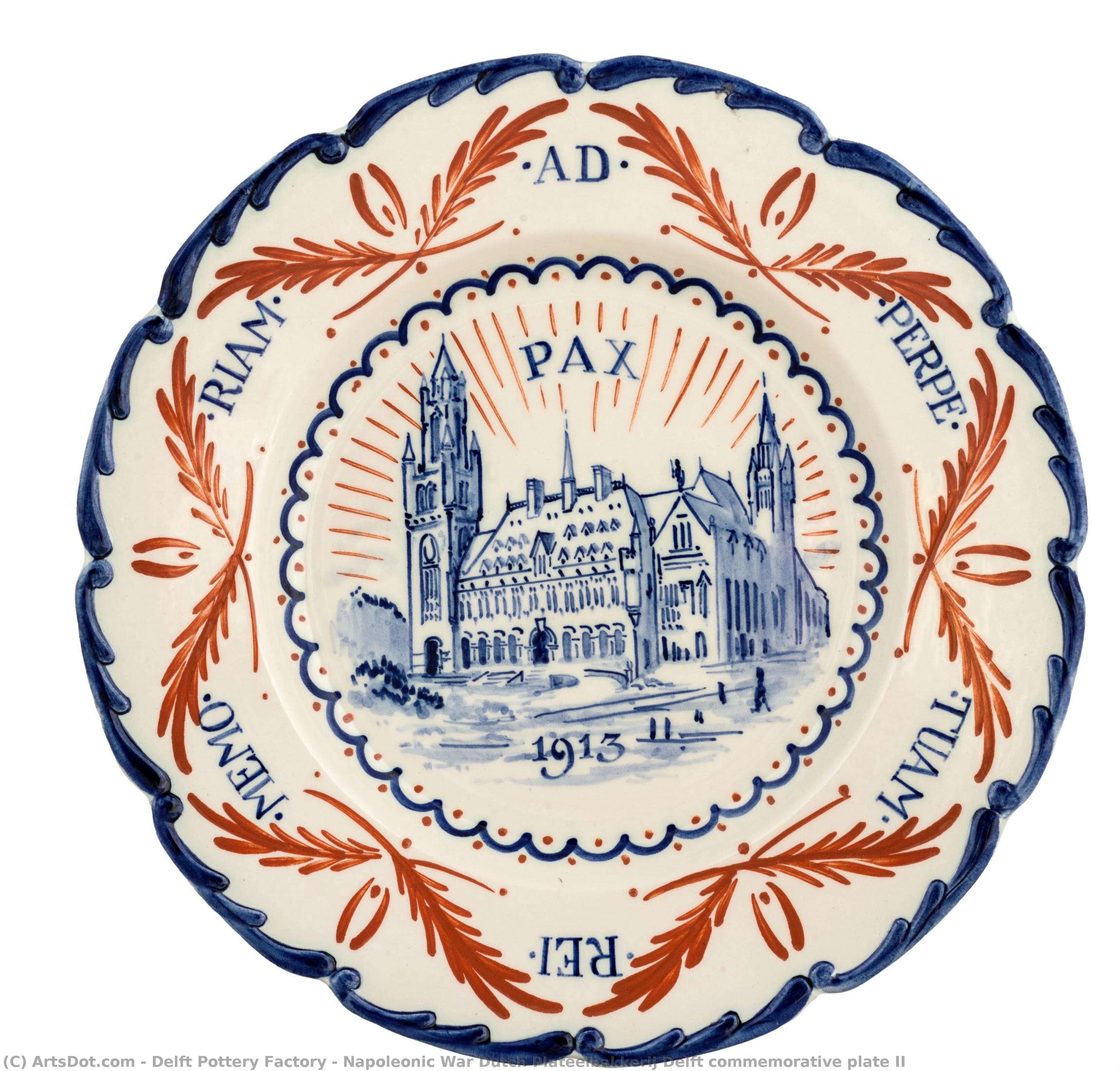 Napoleonic War Dutch Plateelbakkerij Delft Commemorative Plate Ii — Delft Pottery Factory