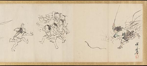 Frolicking Figures And Animals — Kawanabe Kyōsai
