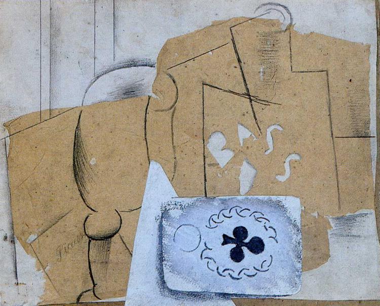 Wineglass, Bottle Of Bass, And Ace Of Clubs — Georges Braque