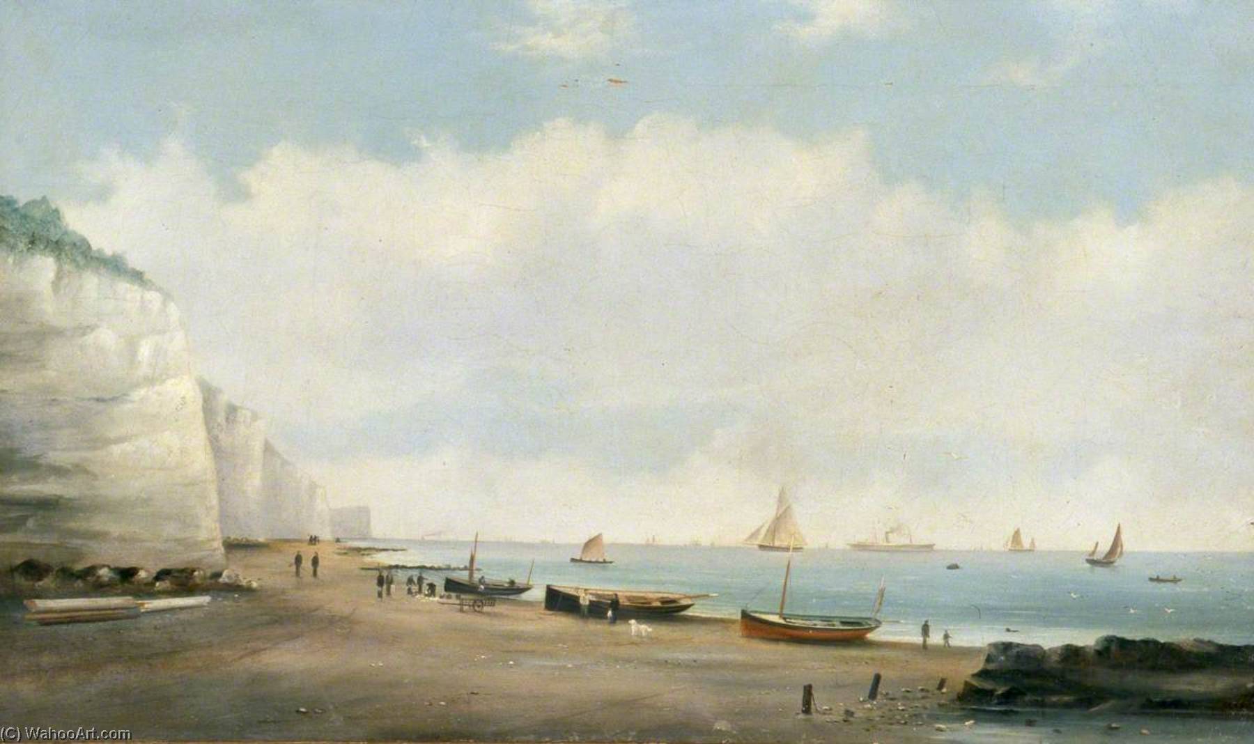 Beach Scene At Rottingdean, East Sussex — George Mears
