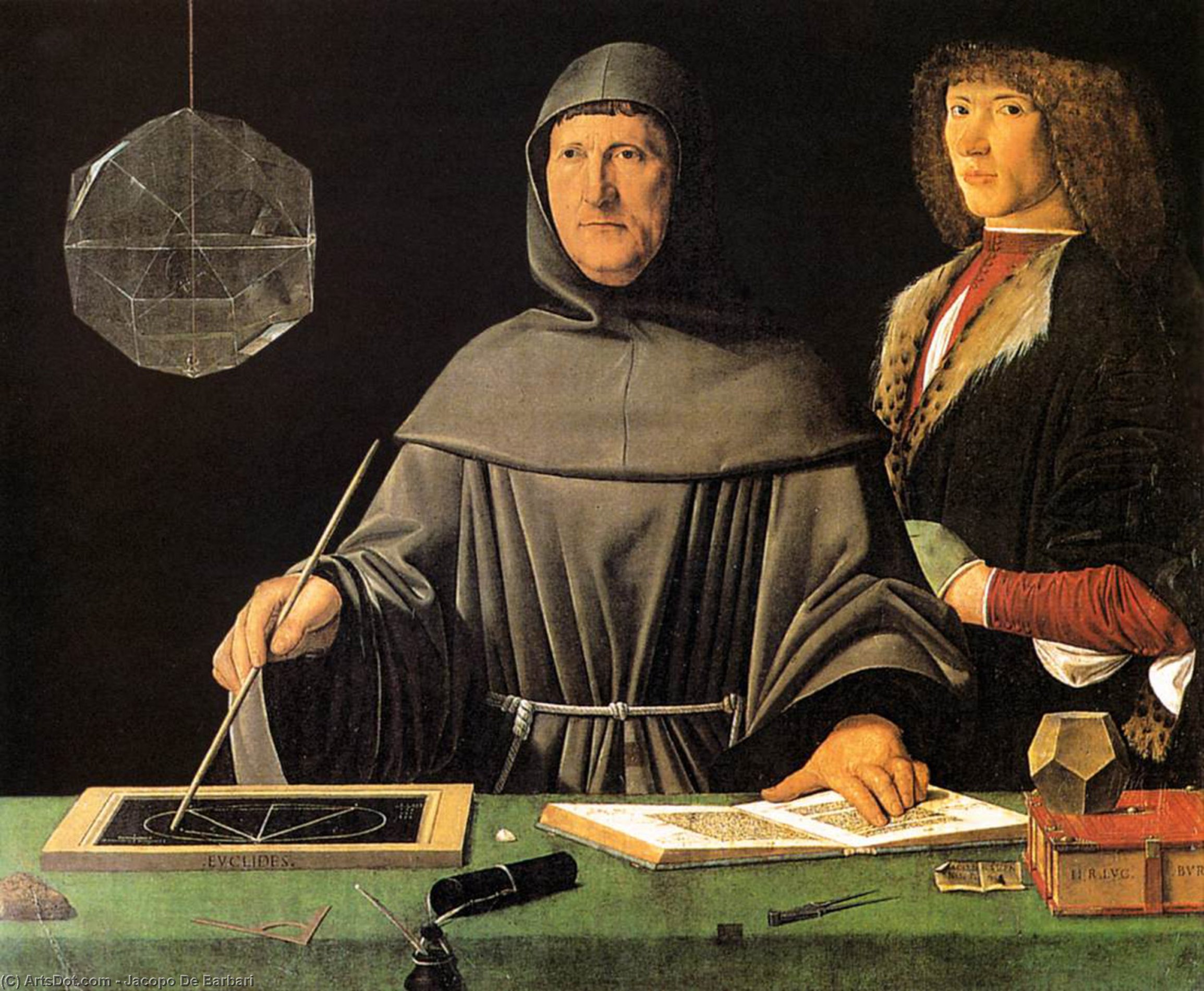 Portrait Of Fra Luca Pacioli And An Unknown Young Man — Jacopo De Barbari
