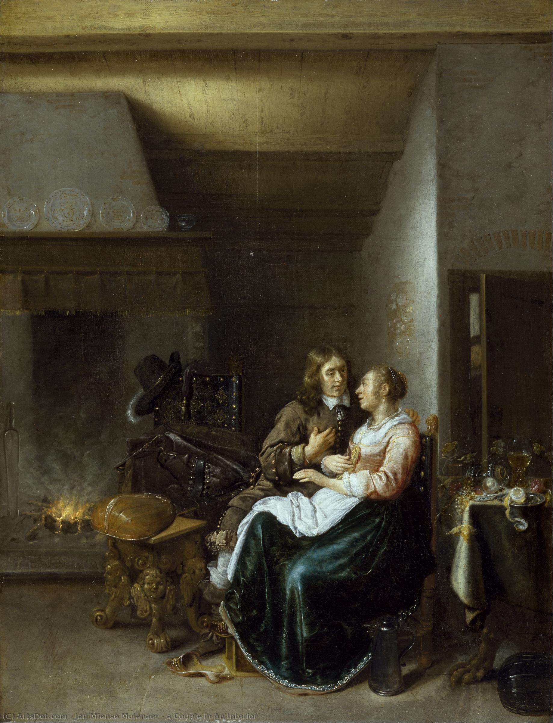 A Couple In An Interior — Ян Миенсе Моленаер