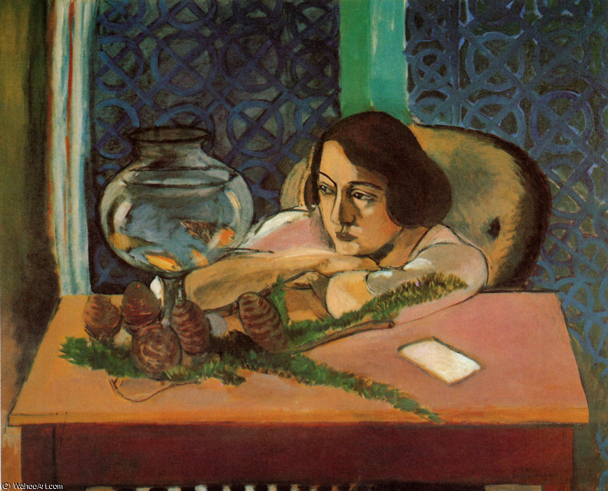 Femme Et Poissons Rouges Huile Sur Toile Chicago, The Art Institute — マティス