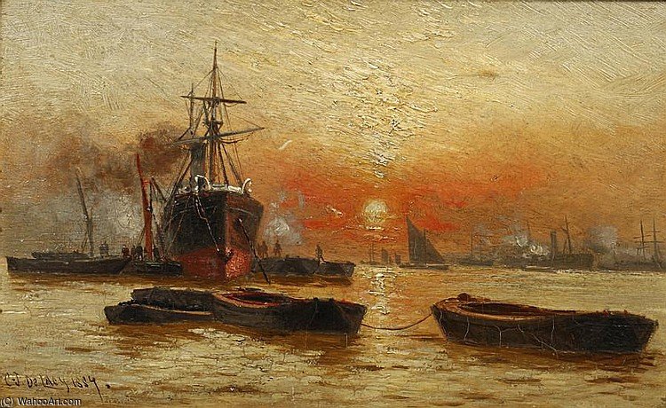 Sunset, River Thames — Чарльз Джон Де Лакли