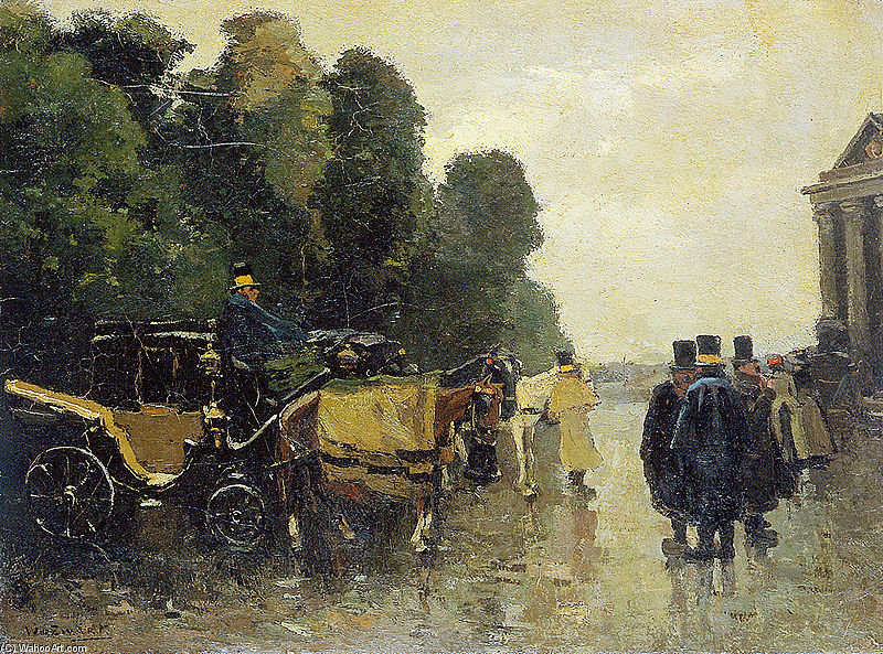 Carriages Waiting — Wilhelmus Hendrikus Petrus Johannes Zwart