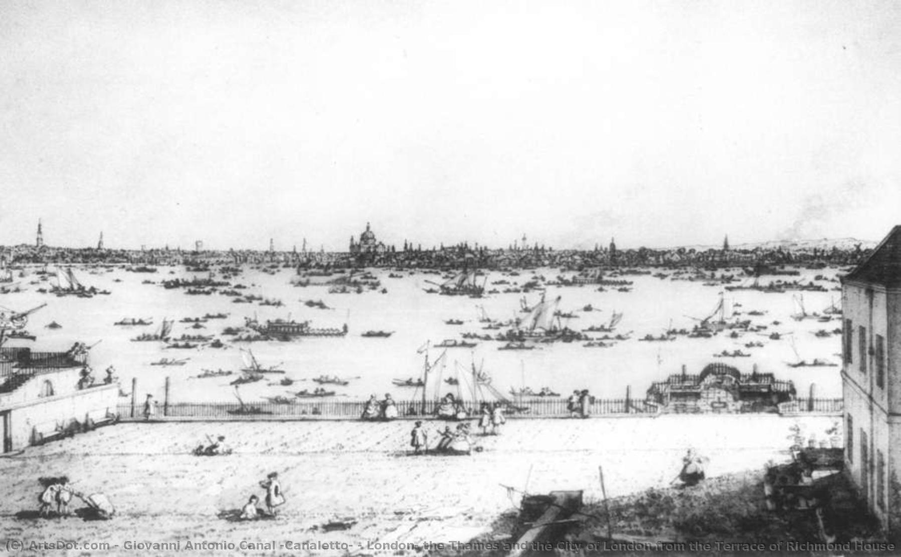 London: The Thames And The City Of London From The Terrace Of Richmond House — Canaletto