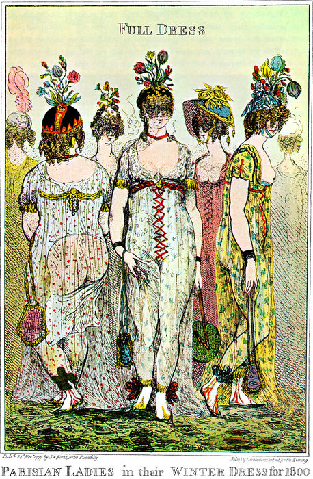 Parisian Ladies In Their Full Winter Dress For (1800) — Isaac Robert Cruikshank