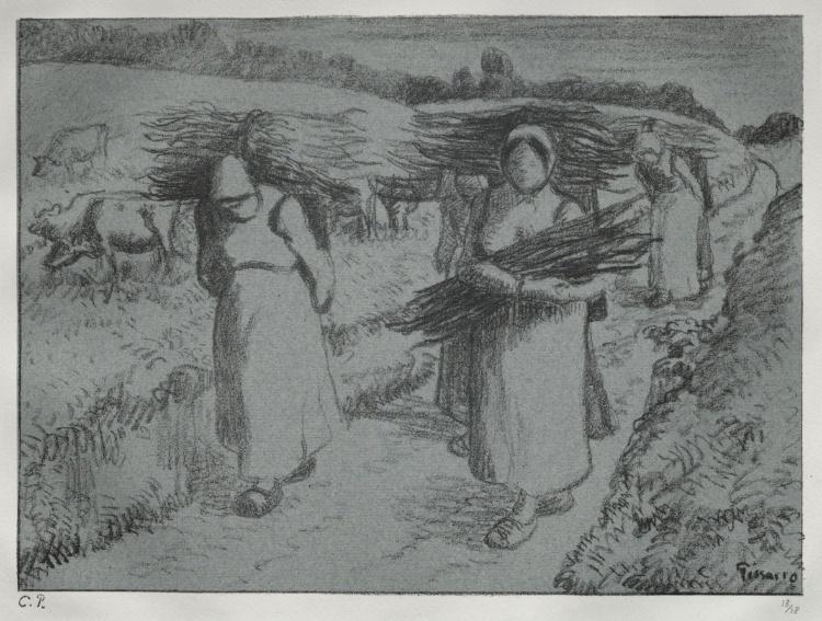 Peasants Carrying Fagots — Camille Pissarro