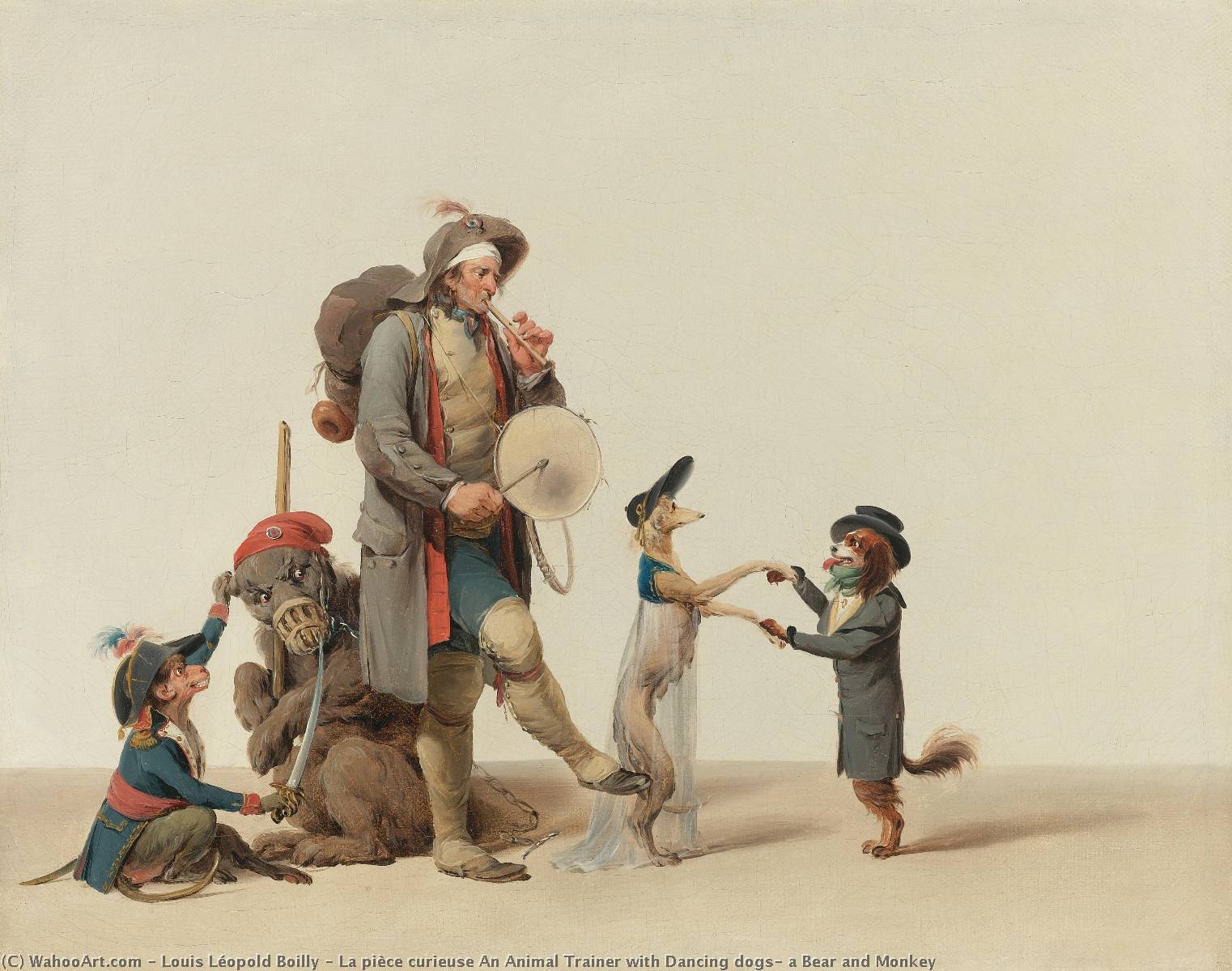 La Pièce Curieuse An Animal Trainer With Dancing Dogs, A Bear And Monkey — Louis Léopold Boilly
